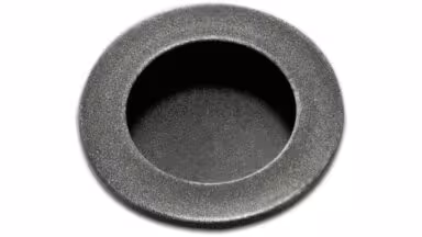 Muschel Aulendorf Kunststoff - grau-silber - 50 mm lang vor weißem Hintergrund
