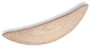 Muschel Dormagen Kunststoff Holzeffekt - rotbuchenfarbig - 113 mm lang  vor weißem Hintergrund