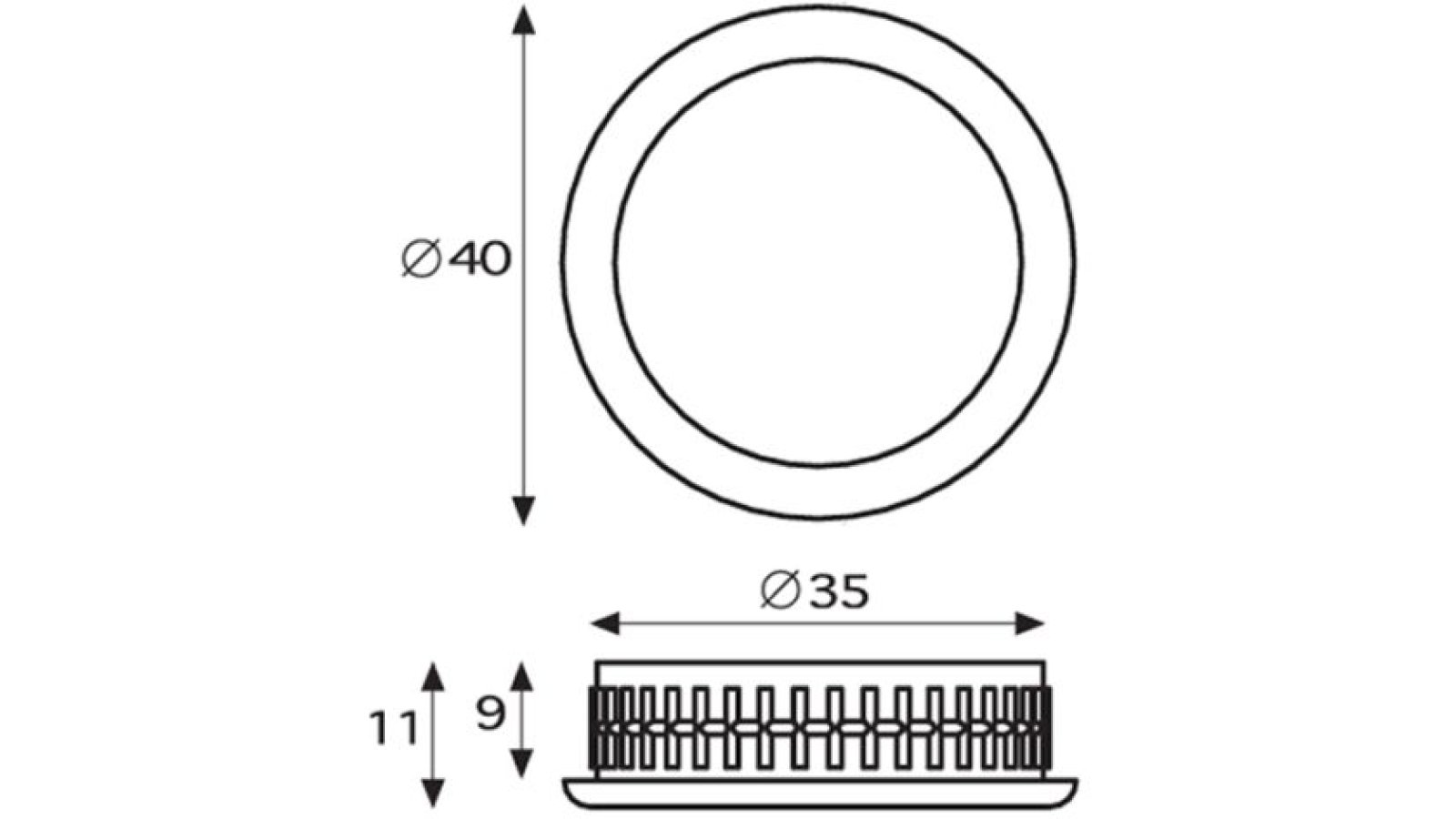 Muschel Gernsheim Kunststoff - weiß - 40 mm lang  vor weißem Hintergrund