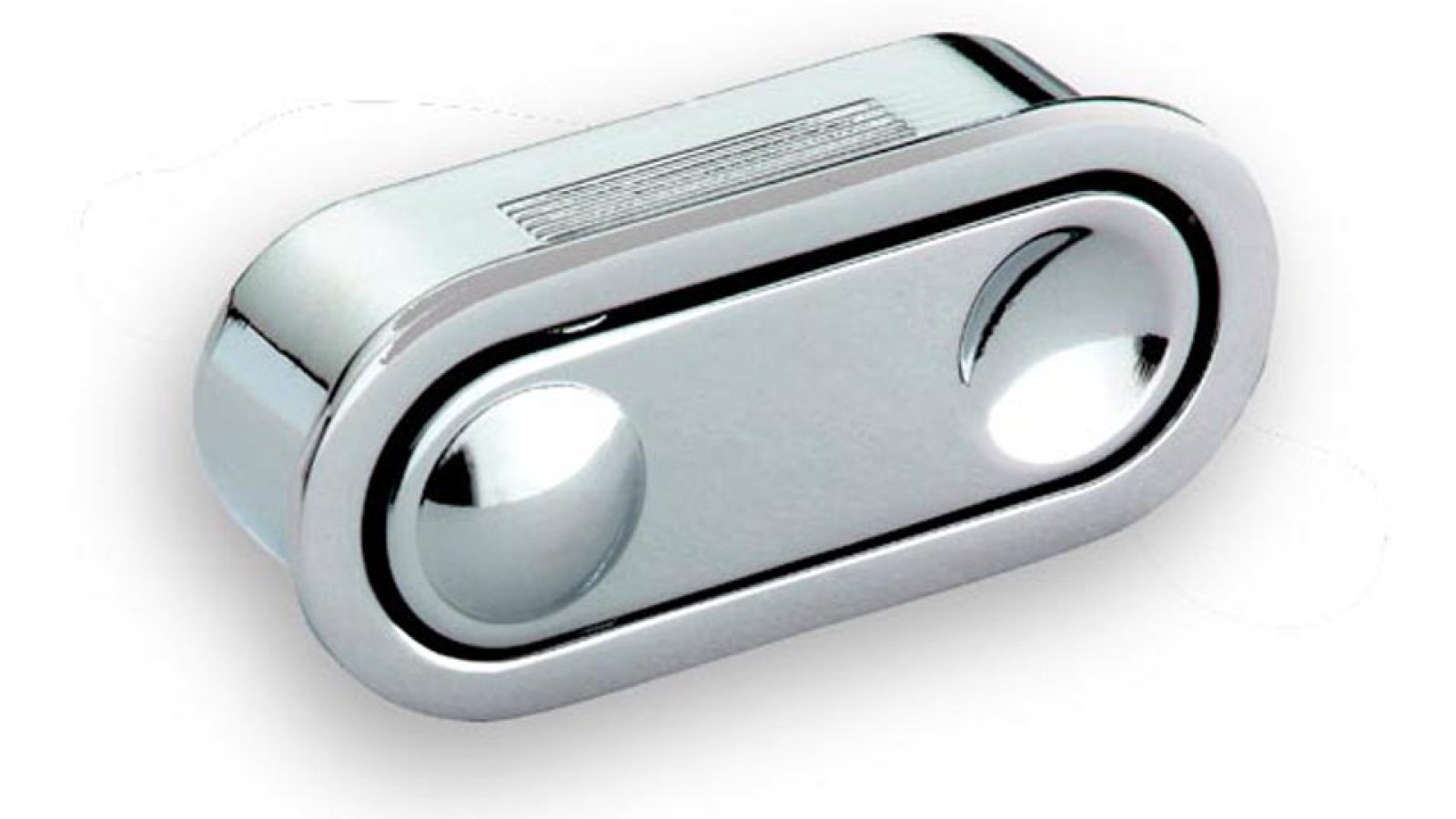 Muschelgriff-Heide-chrom-Zinkdruckguss-Zinkdruckguss-laenge-52-624198 Muschel Heide Zinkdruckguß - chrom glänzend - 52 mm lang vor weißem Hintergrund