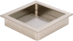 Muschel Ober-Ramstadt Druckguss - Stahl vernickelt feingeschliffen - 76 mm lang vor weißem Hintergrund