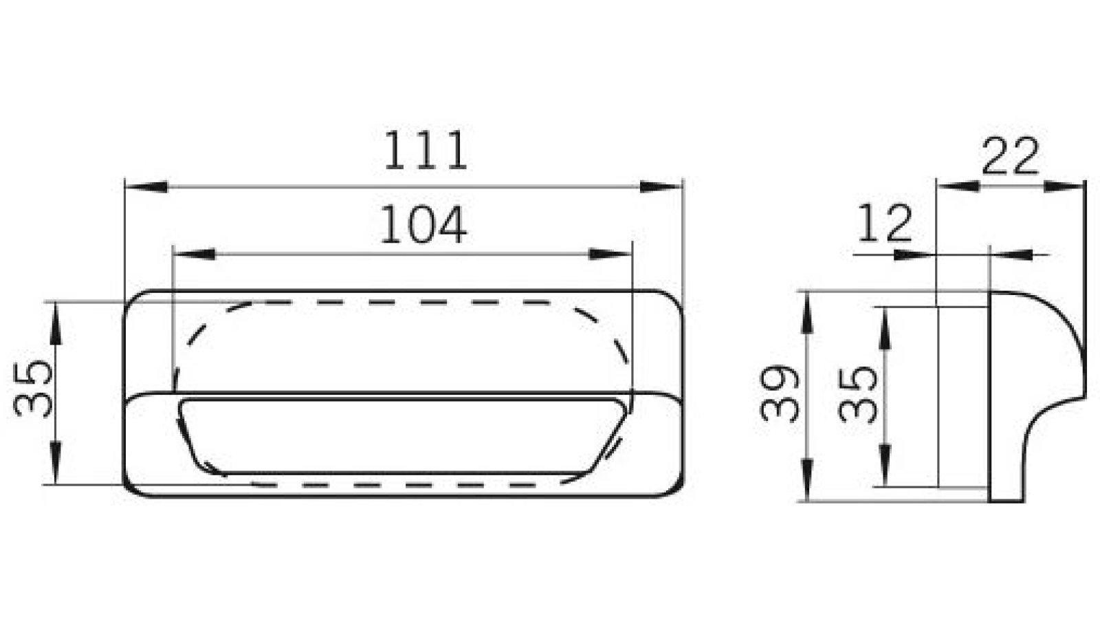 Muschel Zwönitz Holz fichte roh - 111 mm lang  vor weißem Hintergrund