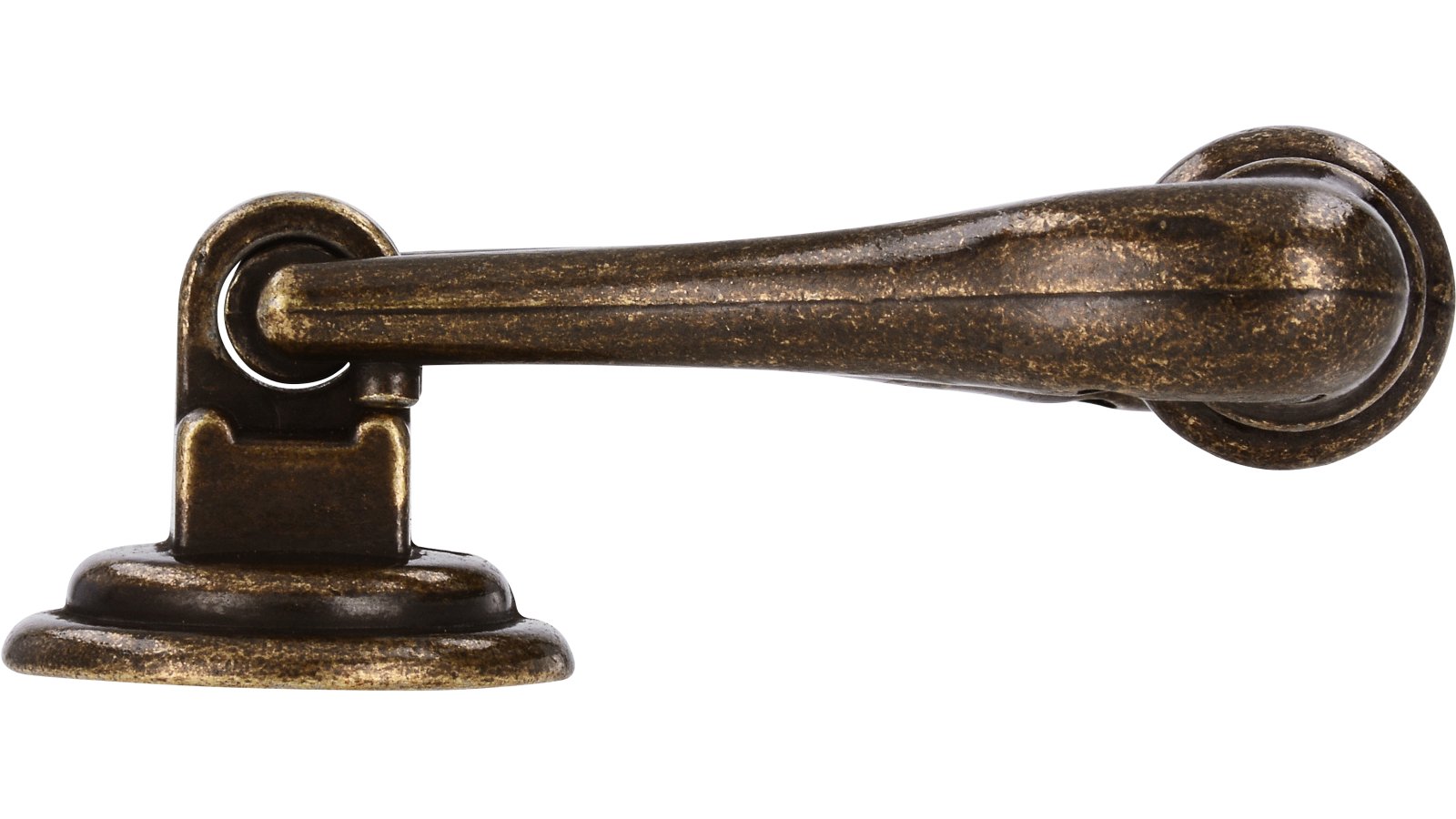 Ringgriff Schifferstadt Druckguss altmessingfarbig brüniert getrommelt 2 stück - 55 mm lang  vor weißem Hintergrund