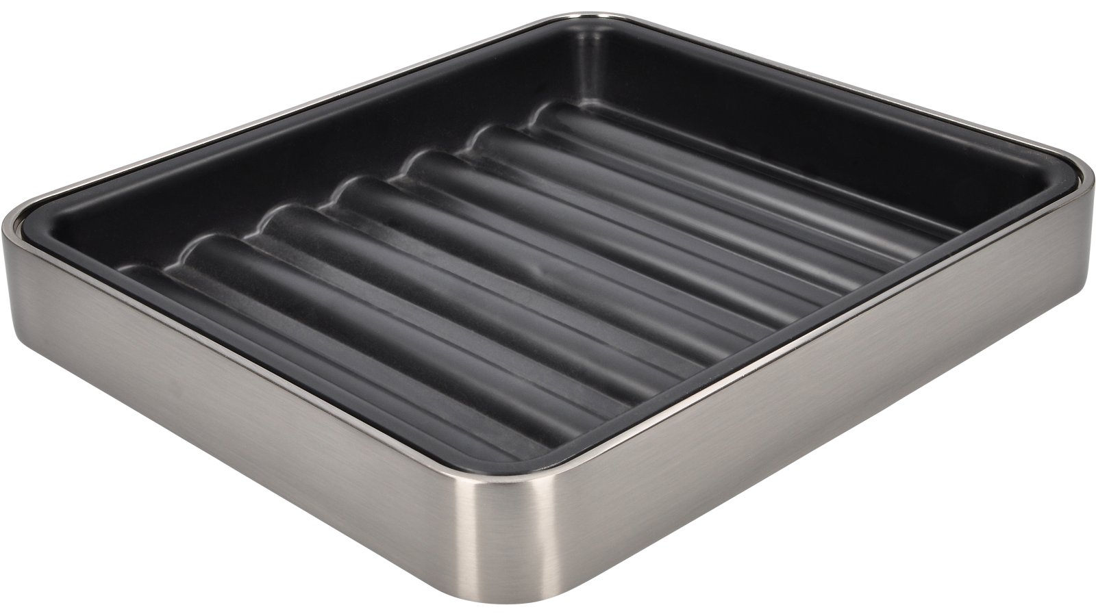 Schirmstaender-Rain-nickel-schwarz-Kunststoff-Zinkdruckguss-laenge-257-831122-stehend Schirmständer Rain Druckguss - Kunststoff vernickelt feingeschliffen schwarz - 257 mm lang vor weißem Hintergrund