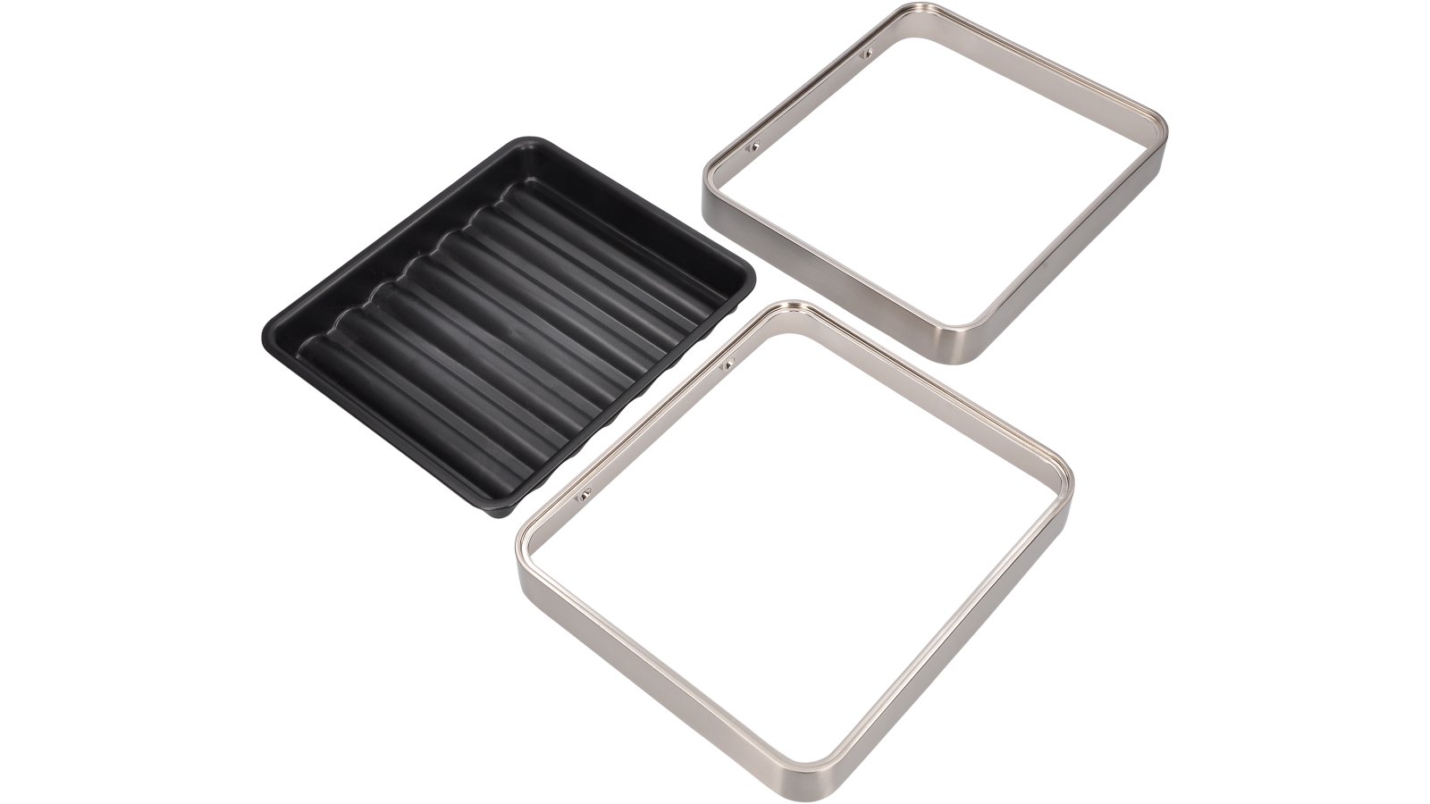 Schirmstaender-Rain-nickel-schwarz-Kunststoff-Zinkdruckguss-laenge-257-831122 Schirmständer Rain Druckguss - Kunststoff vernickelt feingeschliffen schwarz - 257 mm lang vor weißem Hintergrund