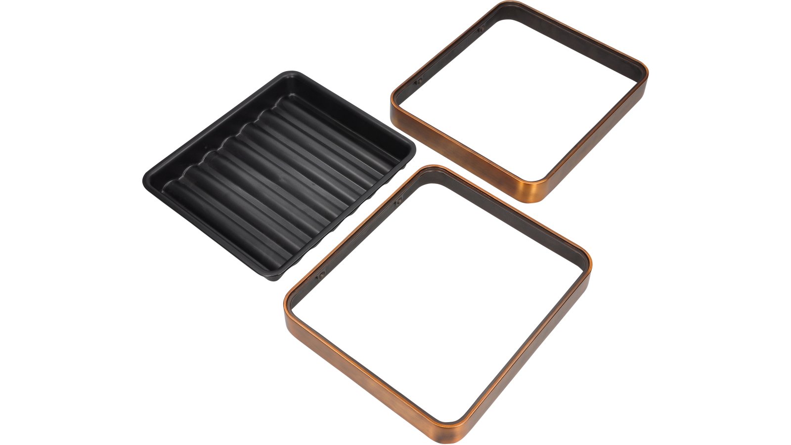 Schirmstaender-Rain-schwarz-messing-Messing-Kunststoff-Zinkdruckguss-laenge-257-837062 Schirmständer Rain Druckguss - Kunststoff messing schwarz gebürstet schwarz - 257 mm lang vor weißem Hintergrund