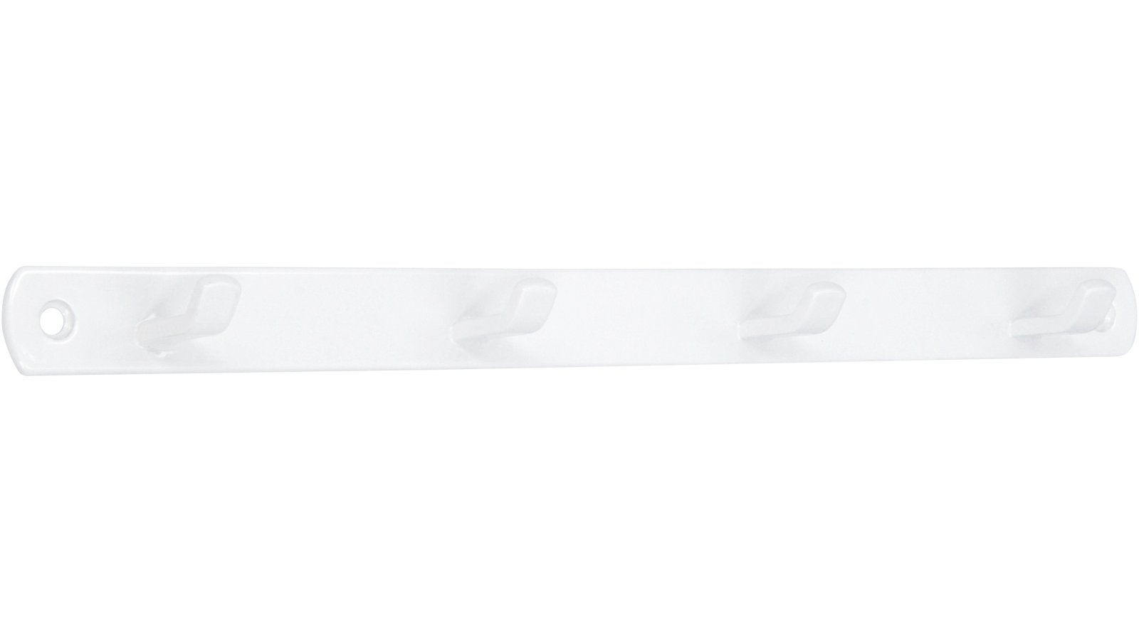 Schlüsselleiste Geesthacht Aluminium reinweiß pulverbeschichtet - 270 mm lang  vor weißem Hintergrund