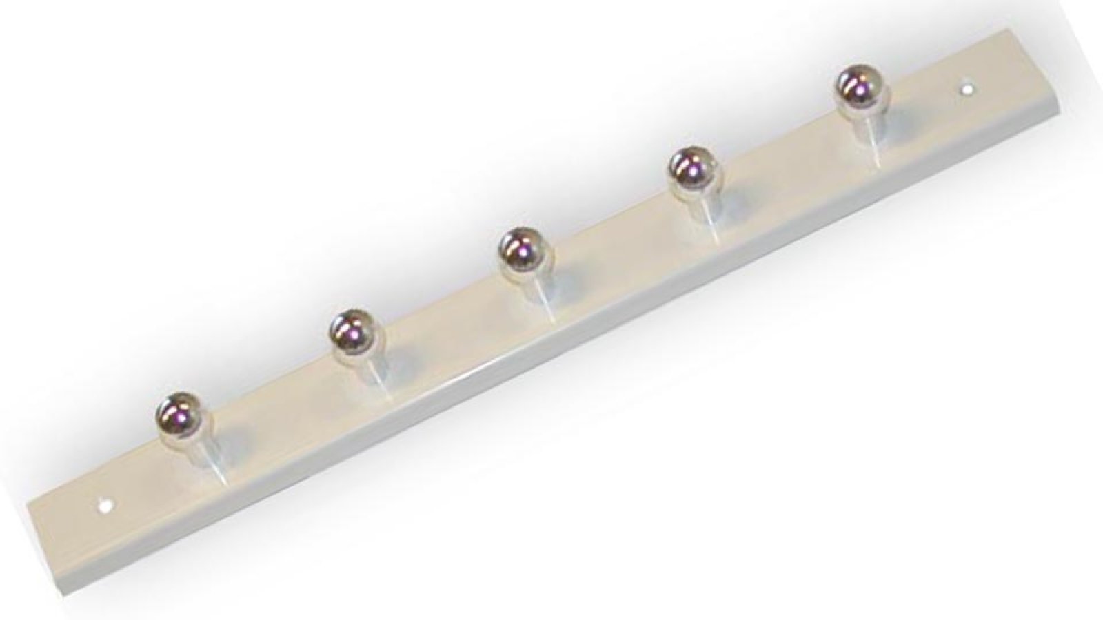 Schlüsselleiste Völklingen Kunststoff weiß metallisiert chrom glänzend - 296 mm lang  vor weißem Hintergrund