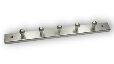 Schlüsselleiste Völklingen Kunststoff metallisiert nickel metallisiert nickel - 296 mm lang vor weißem Hintergrund