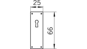 Schild Emden Messing poliert - 66 mm lang  vor weißem Hintergrund