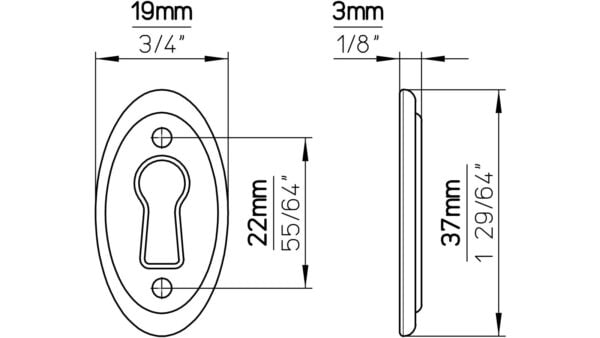 Schild Hanau Druckguss chrom glänzend - 37 mm lang  vor weißem Hintergrund