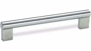Stangengriff Möckern Edelstahl gebürstet - 182 mm lang vor weißem Hintergrund