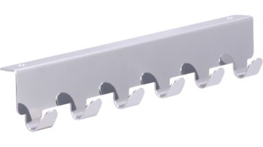 Türgarderobe Brandis Stahl chrom glänzend - 240 mm lang  vor weißem Hintergrund