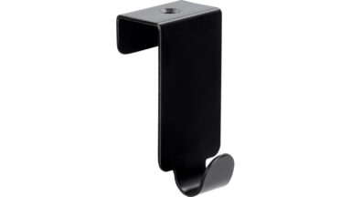 Türgarderobe Bürstadt Stahl schwarz matt pulverbeschichtet 5 stück - 57 mm lang  vor weißem Hintergrund