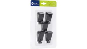 Türgarderobe Bürstadt Stahl schwarz matt pulverbeschichtet 5 stück - 57 mm lang  vor weißem Hintergrund