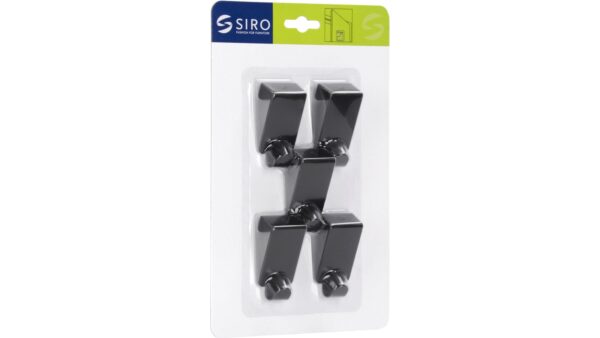 Türgarderobe Bürstadt Stahl schwarz matt pulverbeschichtet 5 stück - 57 mm lang  vor weißem Hintergrund