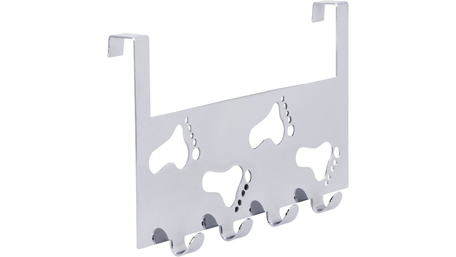 Türgarderobe Ditzingen Stahl chrom glänzend - 255 mm lang  vor weißem Hintergrund