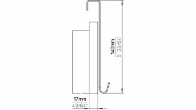 Türgarderobe Ditzingen Stahl chrom glänzend - 255 mm lang  vor weißem Hintergrund