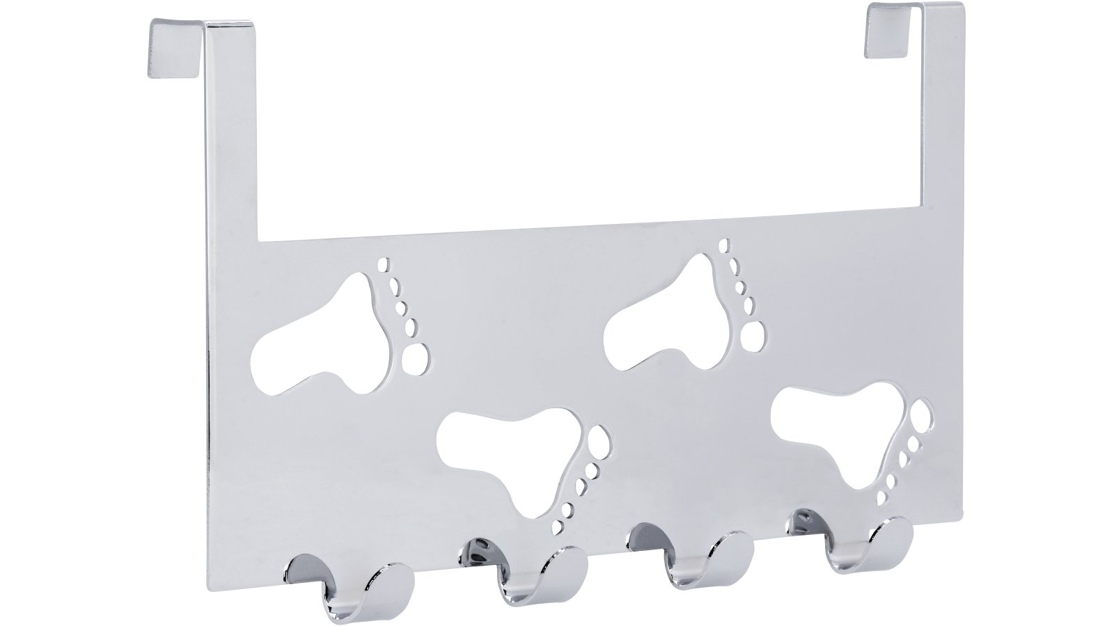 Türgarderobe Ditzingen Stahl chrom glänzend - 255 mm lang  vor weißem Hintergrund