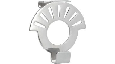 Türgarderobe Eschenburg Stahl chrom glänzend - 79 mm lang vor weißem Hintergrund