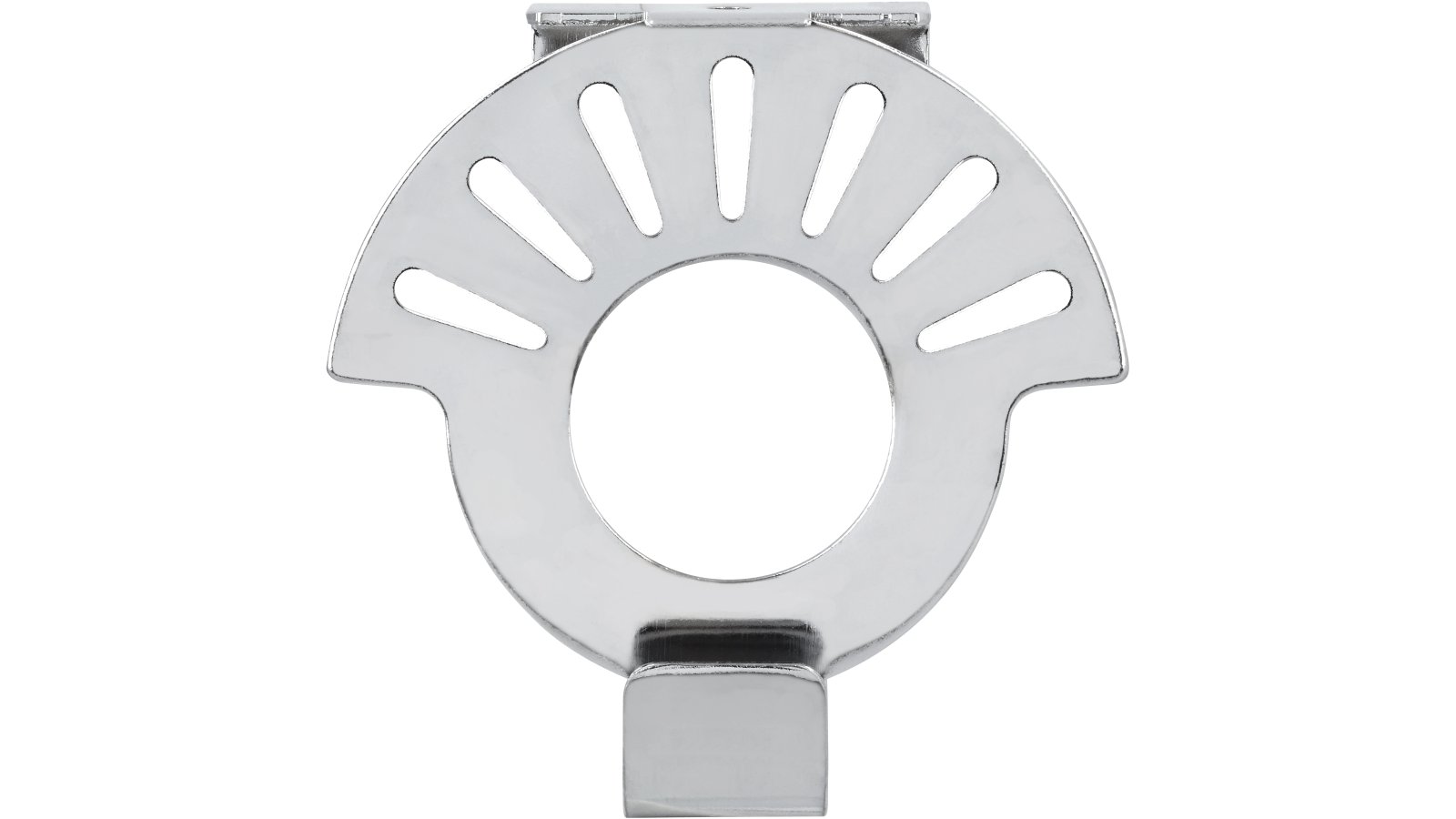 Türgarderobe Eschenburg Stahl chrom glänzend - 79 mm lang  vor weißem Hintergrund