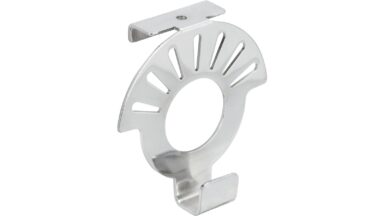 Türgarderobe Eschenburg Stahl chrom glänzend - 79 mm lang  vor weißem Hintergrund