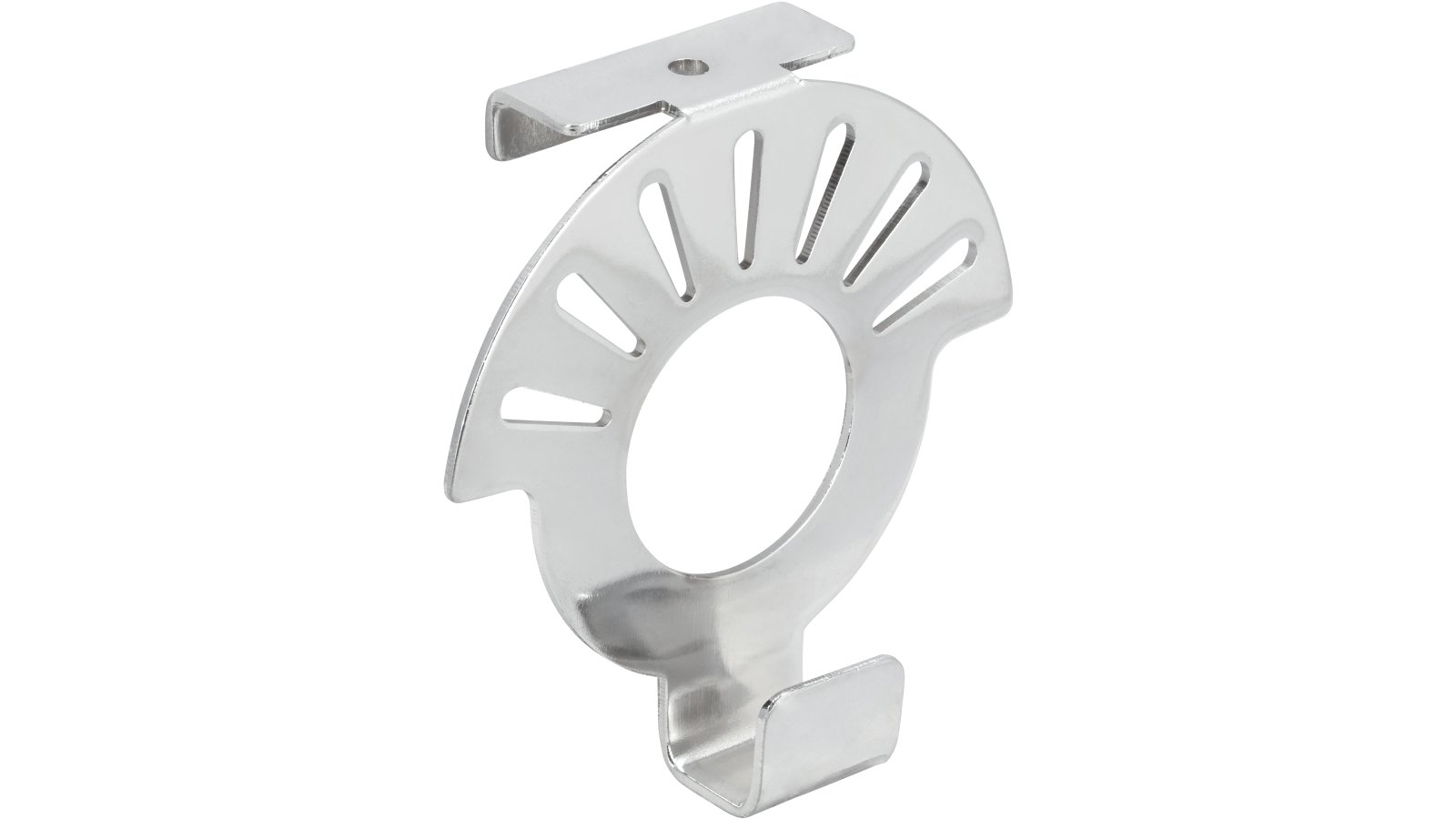 Türgarderobe Eschenburg Stahl chrom glänzend - 79 mm lang  vor weißem Hintergrund