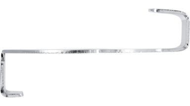 Türgarderobe Eschenburg Stahl chrom glänzend - 79 mm lang  vor weißem Hintergrund