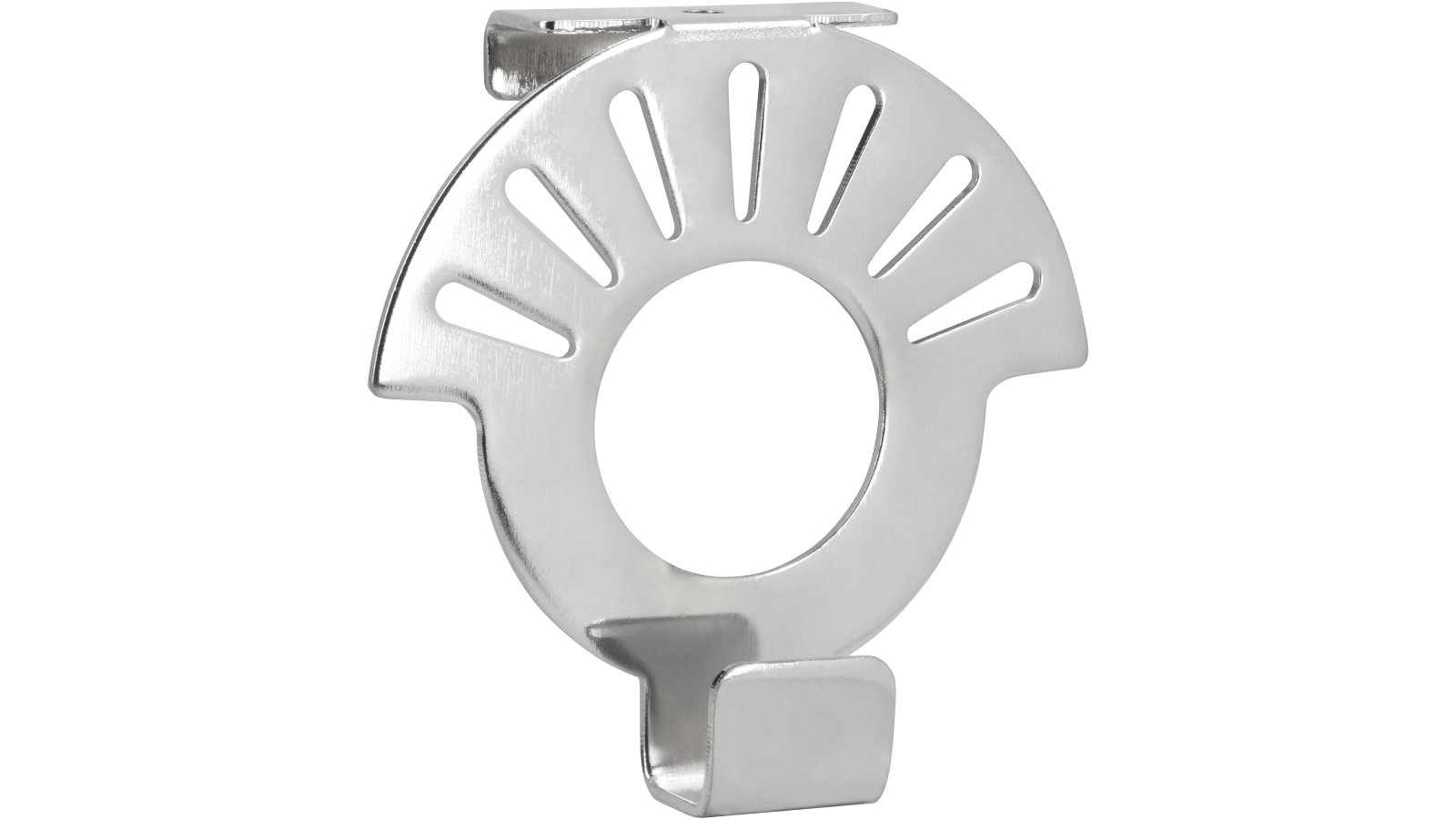 Türgarderobe Eschenburg Stahl chrom glänzend - 79 mm lang  vor weißem Hintergrund