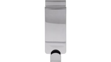 Türgarderobe Handewitt Stahl chrom glänzend 3 stück - 114 mm lang  vor weißem Hintergrund