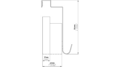 Türgarderobe Handewitt Stahl chrom glänzend 3 stück - 114 mm lang  vor weißem Hintergrund