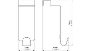 Türgarderobe Handewitt Stahl chrom glänzend 3 stück - 114 mm lang  vor weißem Hintergrund