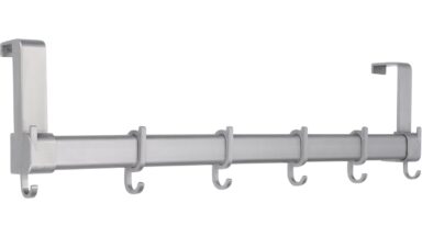 Türgarderobe Kaufungen Kunststoff silbergrau - 480 mm lang vor weißem Hintergrund