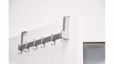 Türgarderobe Kaufungen Kunststoff silbergrau - 480 mm lang  vor weißem Hintergrund
