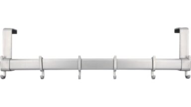 Türgarderobe Kaufungen Kunststoff silbergrau - 480 mm lang  vor weißem Hintergrund