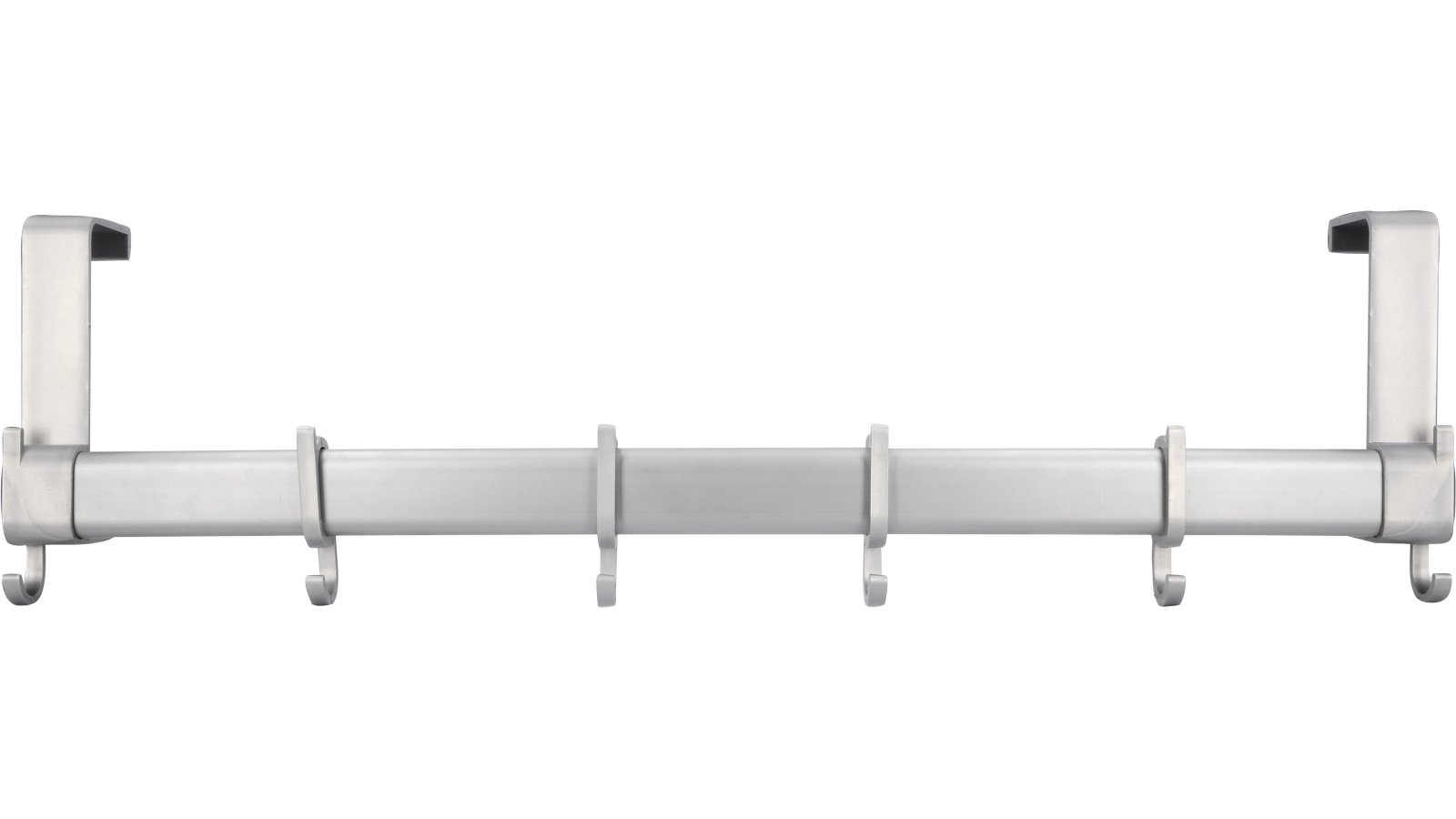 Türgarderobe Kaufungen Kunststoff silbergrau - 480 mm lang  vor weißem Hintergrund