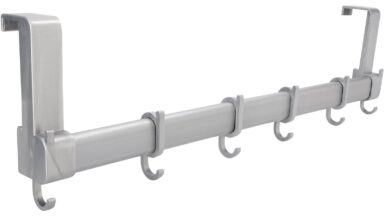 Türgarderobe Kaufungen Kunststoff silbergrau - 480 mm lang  vor weißem Hintergrund