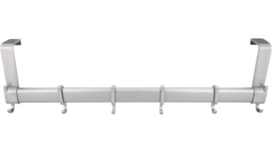 Türgarderobe Kaufungen Kunststoff silbergrau - 480 mm lang  vor weißem Hintergrund