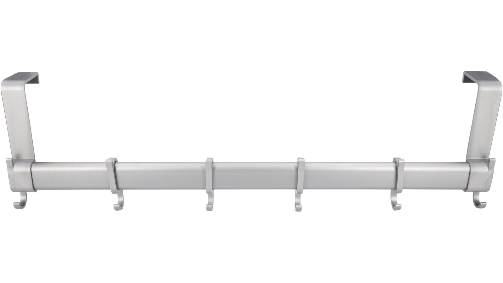 Türgarderobe Kaufungen Kunststoff silbergrau - 480 mm lang  vor weißem Hintergrund