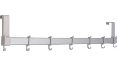 Türgarderobe Kaufungen Kunststoff silbergrau - 590 mm lang vor weißem Hintergrund