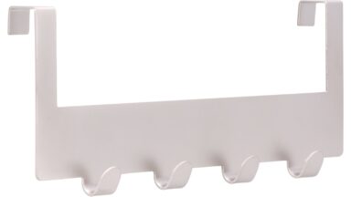 Türgarderobe Kleinmachnow Stahl matt vernickelt - 255 mm lang  vor weißem Hintergrund