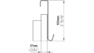 Türgarderobe Kleinmachnow Stahl matt vernickelt - 255 mm lang  vor weißem Hintergrund