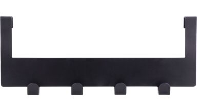 Türgarderobe Kleinmachnow Stahl schwarz matt pulverbeschichtet - 255 mm lang  vor weißem Hintergrund