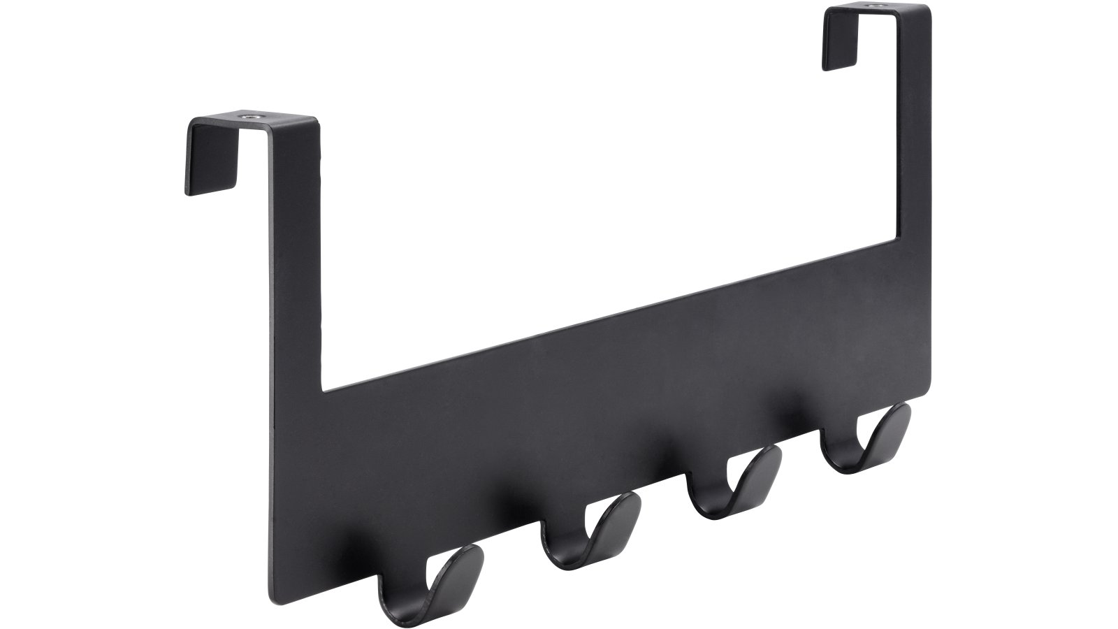 Türgarderobe Kleinmachnow Stahl schwarz matt pulverbeschichtet - 255 mm lang  vor weißem Hintergrund