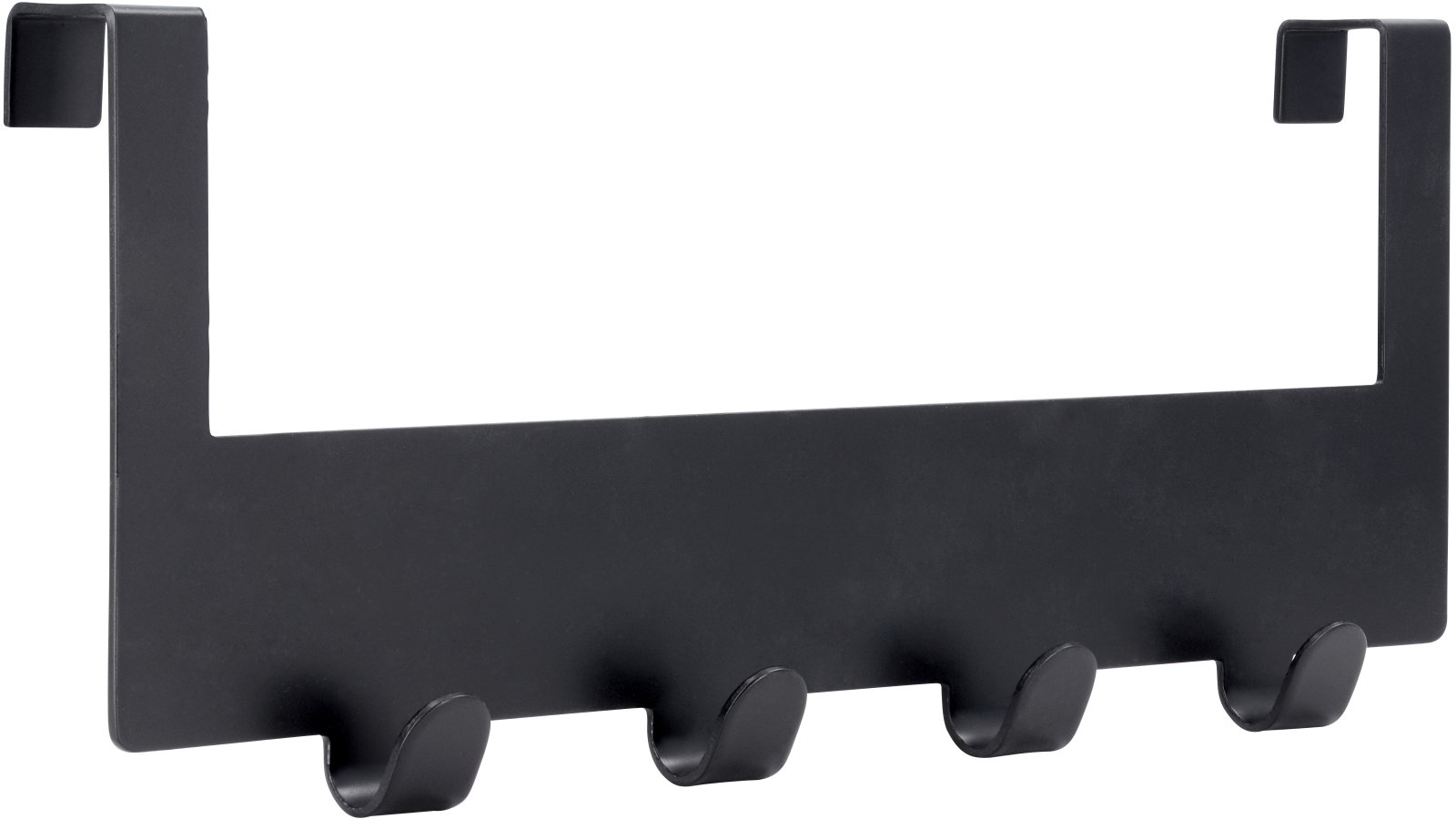 Türgarderobe Kleinmachnow Stahl schwarz matt pulverbeschichtet - 255 mm lang  vor weißem Hintergrund