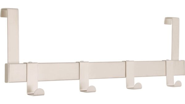 Türgarderobe Olching Stahl matt vernickelt - 404 mm lang  vor weißem Hintergrund