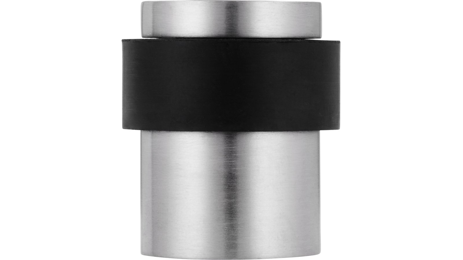 Türstopper Achern Edelstahl - Kunststoff fein geschliffen schwarz - 35 mm lang  vor weißem Hintergrund