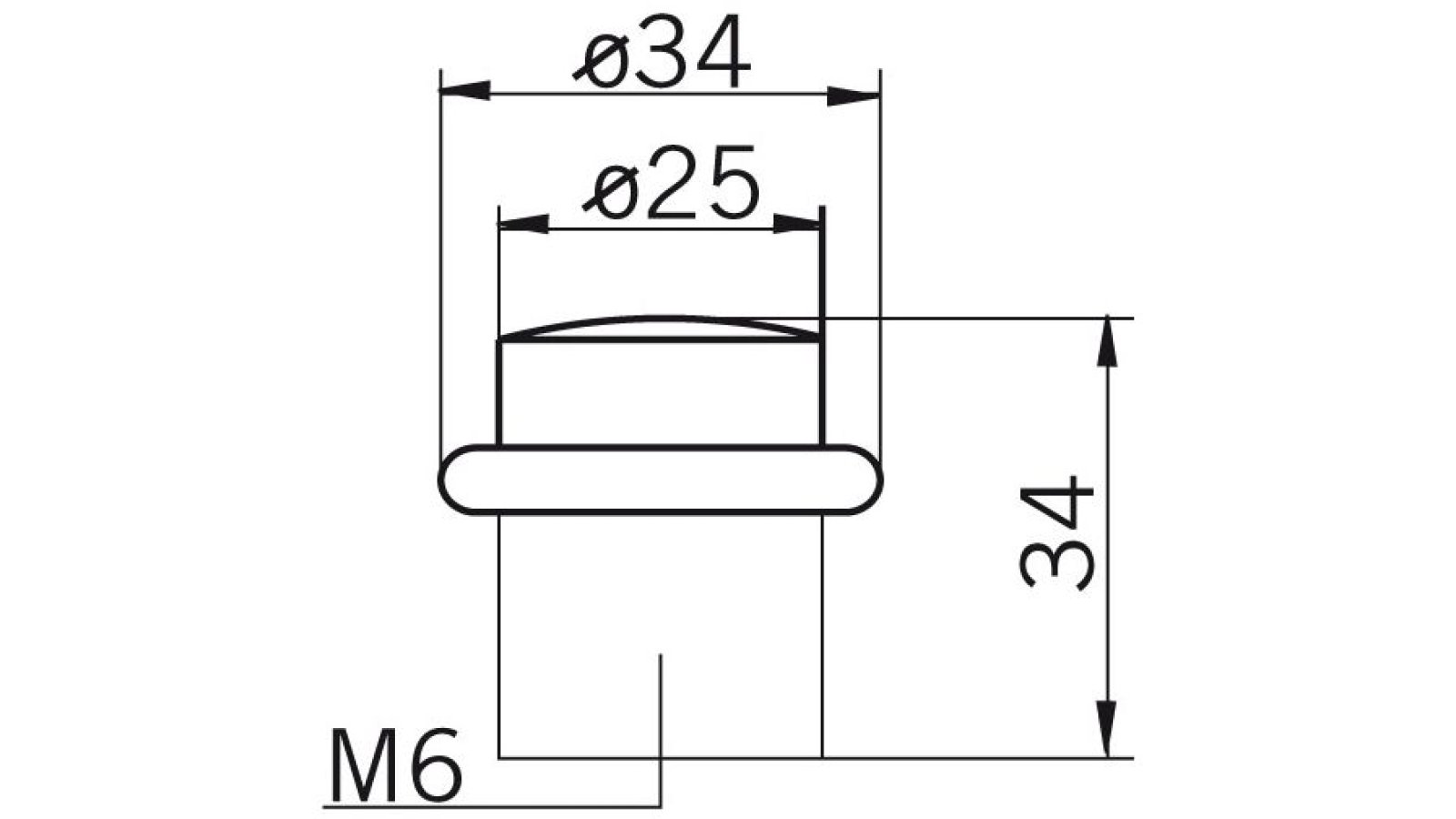 Türstopper Fröndenberg Messing massiv - messing poliert, Kunststoff - schwarz - 33 mm lang  vor weißem Hintergrund