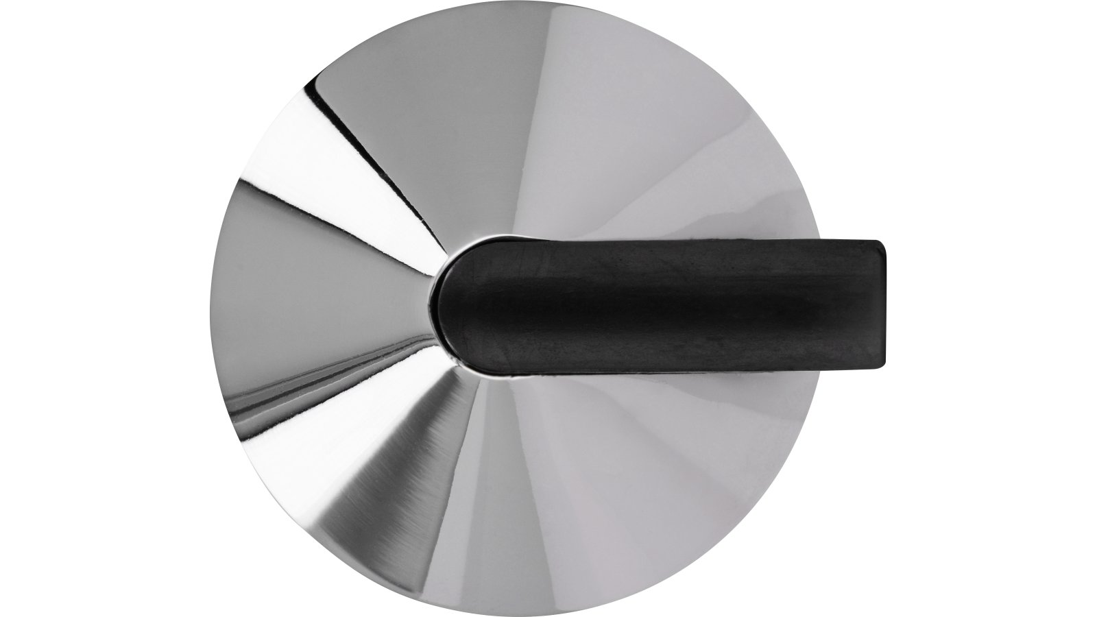 Tuerstopper-Ronnenberg-chrom-schwarz-Kunststoff-Zinkdruckguss-laenge-39-592382-front Türstopper Ronnenberg Druckguss - Kunststoff chrom glänzend schwarz - 39 mm lang vor weißem Hintergrund