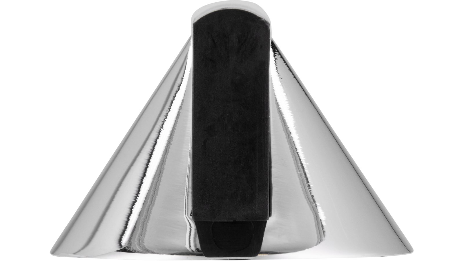 Tuerstopper-Ronnenberg-chrom-schwarz-Kunststoff-Zinkdruckguss-laenge-39-592382-stehend Türstopper Ronnenberg Druckguss - Kunststoff chrom glänzend schwarz - 39 mm lang vor weißem Hintergrund